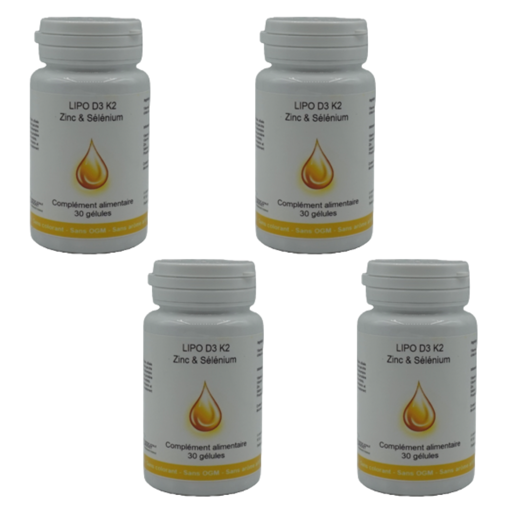 Lot 4 LIPO D3 K2 Zinc & Sélénium